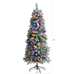 5' Flocked British Columbia Mountain Fir Artificial Christmas Tree With 50 Multi Color Globe Bulbs And 379 Bendable Branches 12 5' Flocked British Columbia Mountain Fir Artificial Christmas Tree With 50 Multi Color Globe Bulbs And 379 Bendable Branches -Cheap Artificial Trees Store artificial 5 flocked british columbia mountain fir artificial christmas tree in decorative planter with 50 multi color globe bulbs and 379 bendable branches nearly natura 125584