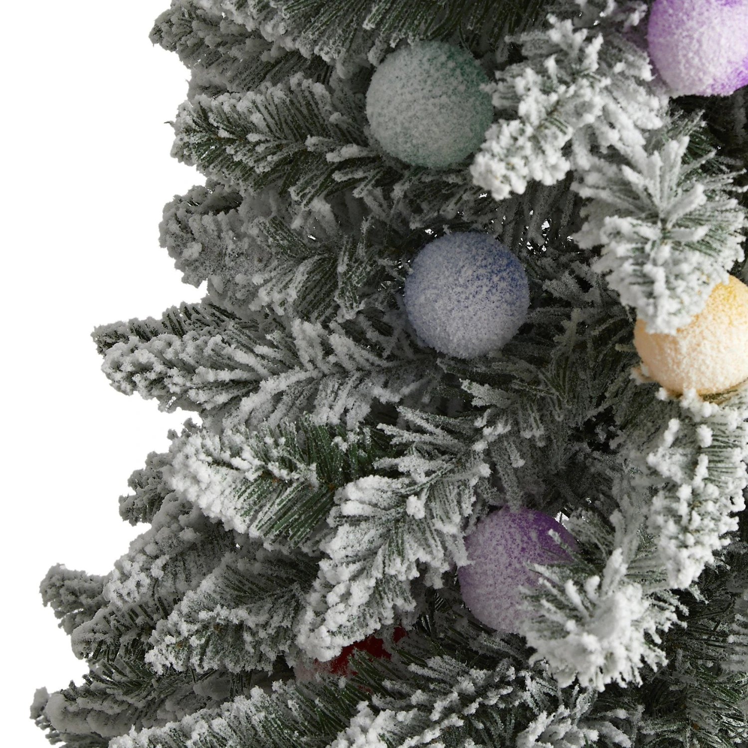 5' Flocked British Columbia Mountain Fir Artificial Christmas Tree With 50 Multi Color Globe Bulbs And 379 Bendable Branches 7 5' Flocked British Columbia Mountain Fir Artificial Christmas Tree With 50 Multi Color Globe Bulbs And 379 Bendable Branches - Image 7