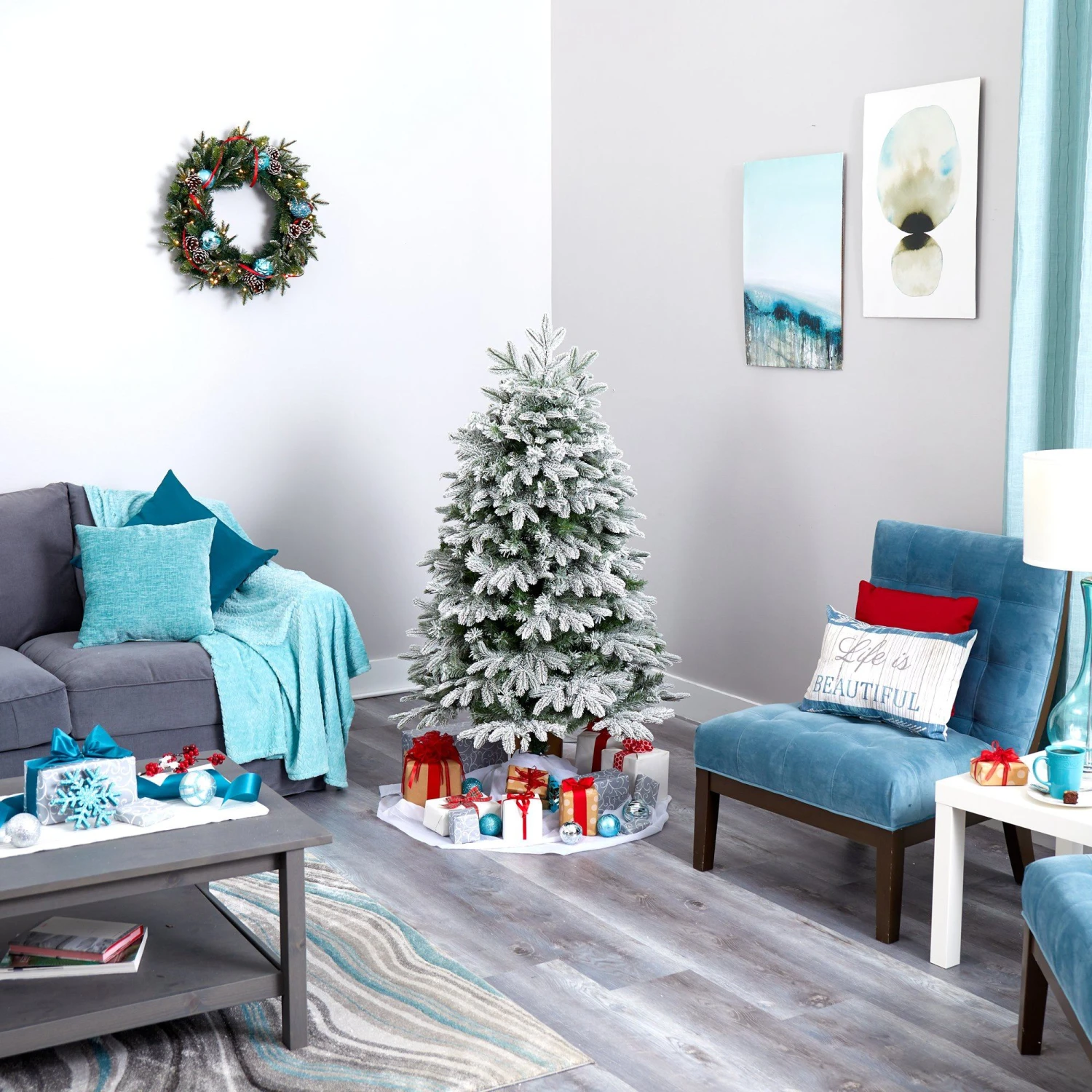 5' Flocked Colorado Mountain Fir Artificial Christmas Tree 6 5' Flocked Colorado Mountain Fir Artificial Christmas Tree - Image 6