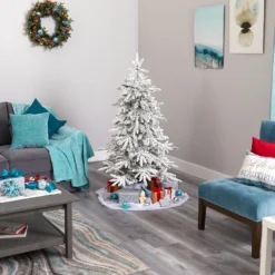 5' Flocked Grand Northern Rocky Fir Artificial Christmas Tree 15 5' Flocked Grand Northern Rocky Fir Artificial Christmas Tree -Cheap Artificial Trees Store artificial 5 flocked grand northern rocky fir artificial christmas tree with 650 warm micro multifunction with remote control led lights instant connect technology and 38 348363