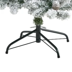 5’ Flocked Livingston Fir Artificial Christmas Tree With Pine Cones And 200 Clear Warm LED Lights -Cheap Artificial Trees Store artificial 5 flocked livingston fir artificial christmas tree with pine cones and 200 clear warm led lights nearly natural 470952