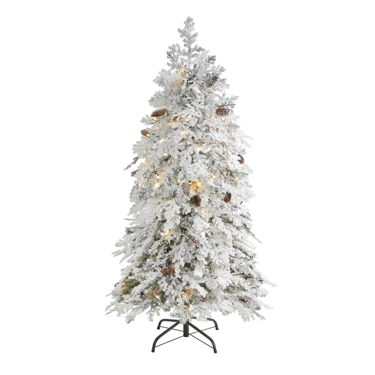 5' Flocked Montana Down Swept Spruce Artificial Christmas Tree With 100 Clear LED Lights 1 5' Flocked Montana Down Swept Spruce Artificial Christmas Tree With 100 Clear LED Lights