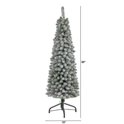 5’ Flocked Pencil Artificial Christmas Tree With 318 Bendable Branches 9 5’ Flocked Pencil Artificial Christmas Tree With 318 Bendable Branches -Cheap Artificial Trees Store artificial 5 flocked pencil artificial christmas tree with 318 bendable branches nearly natural 566144
