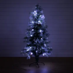 5' Flocked Pre-Lit Fiber Optic Artificial Pinecone & Berries Christmas Tree With 48 White LED Lights 14 5' Flocked Pre-Lit Fiber Optic Artificial Pinecone & Berries Christmas Tree With 48 White LED Lights -Cheap Artificial Trees Store artificial 5 flocked pre lit fiber optic artificial pinecone berries christmas tree with 48 white led lights nearly natural 852921 scaled