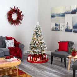 5' Flocked Rock Springs Spruce Artificial Christmas Tree With 150 Clear LED Lights 11 5' Flocked Rock Springs Spruce Artificial Christmas Tree With 150 Clear LED Lights -Cheap Artificial Trees Store artificial 5 flocked rock springs spruce artificial christmas tree with 150 clear led lights nearly natural 247393