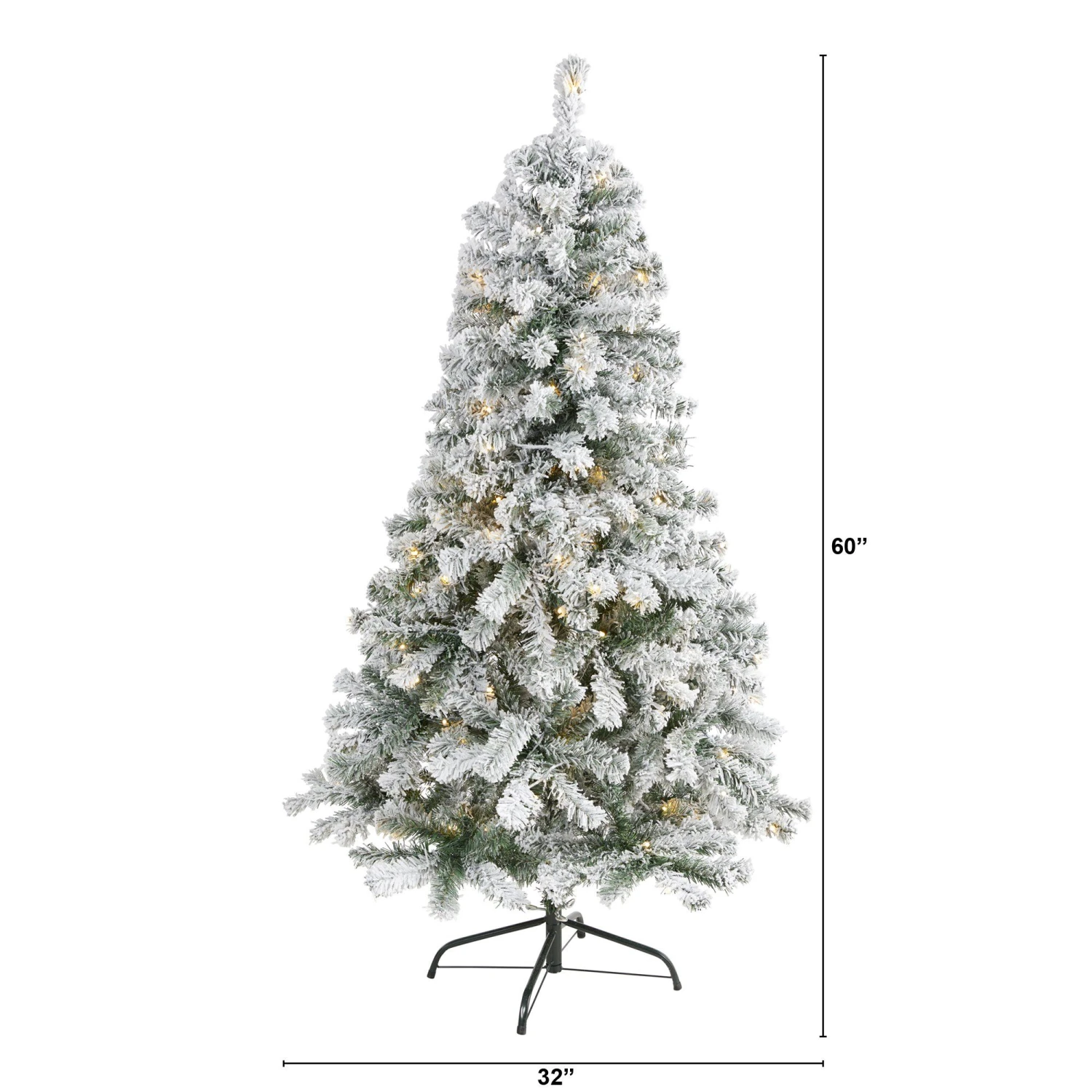 5' Flocked Rock Springs Spruce Artificial Christmas Tree With 150 Clear LED Lights 2 5' Flocked Rock Springs Spruce Artificial Christmas Tree With 150 Clear LED Lights - Image 2
