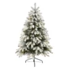5’ Flocked South Carolina Spruce Artificial Christmas Tree With 300 Clear Lights And 621 Bendable Branches