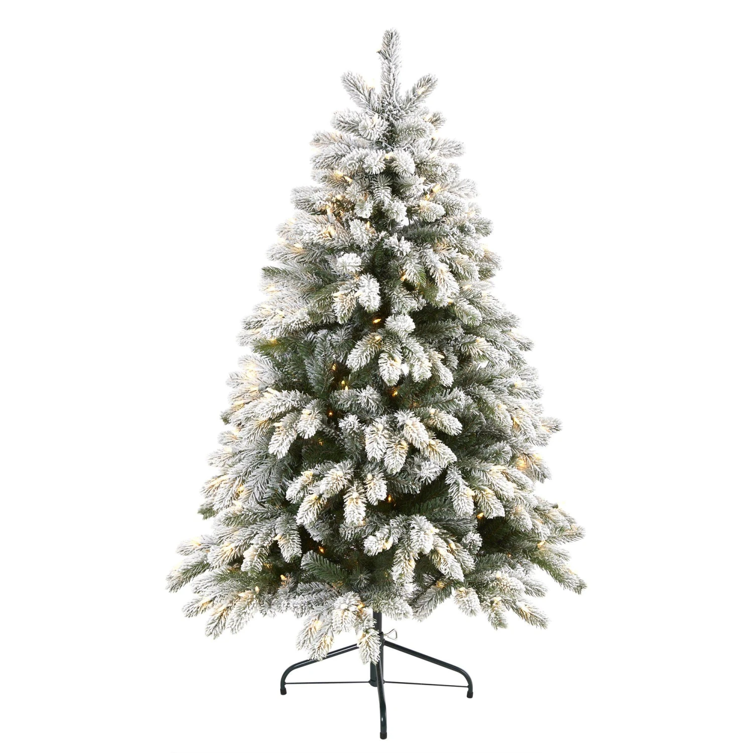 5’ Flocked South Carolina Spruce Artificial Christmas Tree With 300 Clear Lights And 621 Bendable Branches 1 5’ Flocked South Carolina Spruce Artificial Christmas Tree With 300 Clear Lights And 621 Bendable Branches