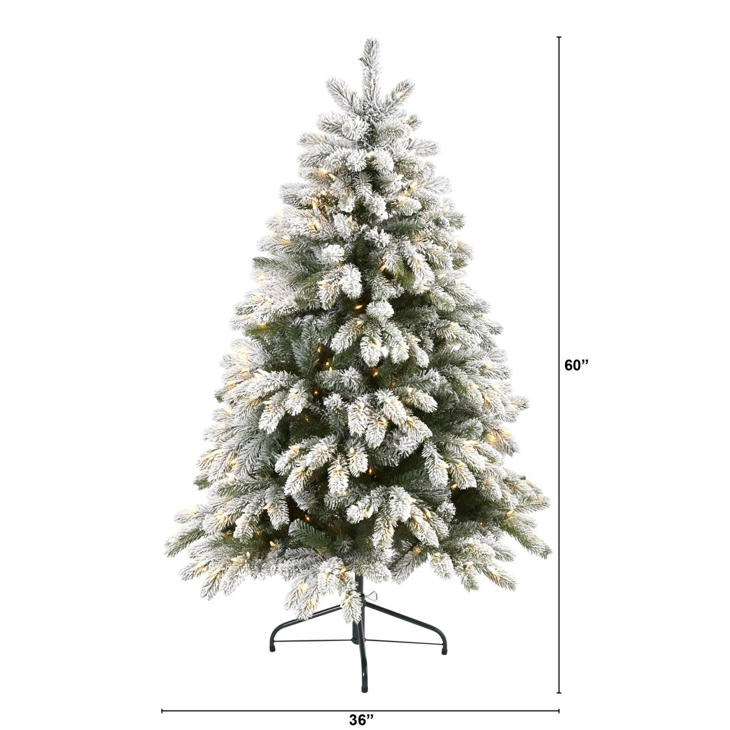 5’ Flocked South Carolina Spruce Artificial Christmas Tree With 300 Clear Lights And 621 Bendable Branches 2 5’ Flocked South Carolina Spruce Artificial Christmas Tree With 300 Clear Lights And 621 Bendable Branches - Image 2