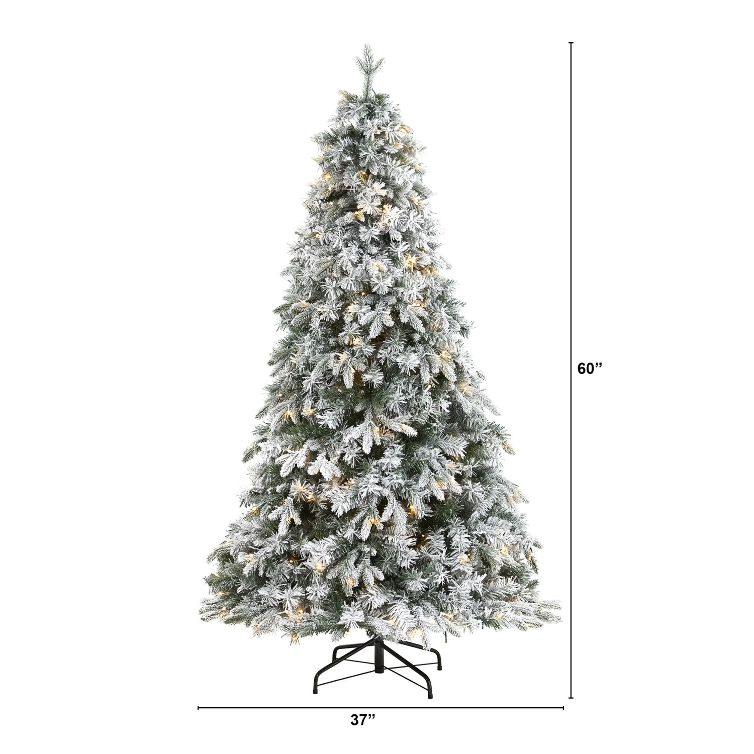 5' Flocked Vermont Mixed Pine Artificial Christmas Tree With 150 Clear LED Lights 2 5' Flocked Vermont Mixed Pine Artificial Christmas Tree With 150 Clear LED Lights - Image 2