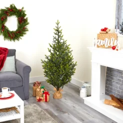 5’ Fraser Fir “Natural Look” Artificial Christmas Tree With 200 Clear LED Lights, A Burlap Base And 853 Bendable Branches 19 5’ Fraser Fir “Natural Look” Artificial Christmas Tree With 200 Clear LED Lights, A Burlap Base And 853 Bendable Branches -Cheap Artificial Trees Store artificial 5 fraser fir natural look artificial christmas tree with 200 clear led lights a burlap base and 853 bendable branches nearly natural 619245