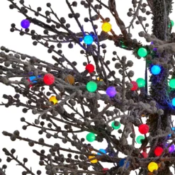 5' Frosted Berry Twig Artificial Christmas Tree With 200 Multicolored Gum Ball LED Lights And 386 Bendable Branches -Cheap Artificial Trees Store artificial 5 frosted berry twig artificial christmas tree with 200 multicolored gum ball led lights and 386 be nearly natural 925681