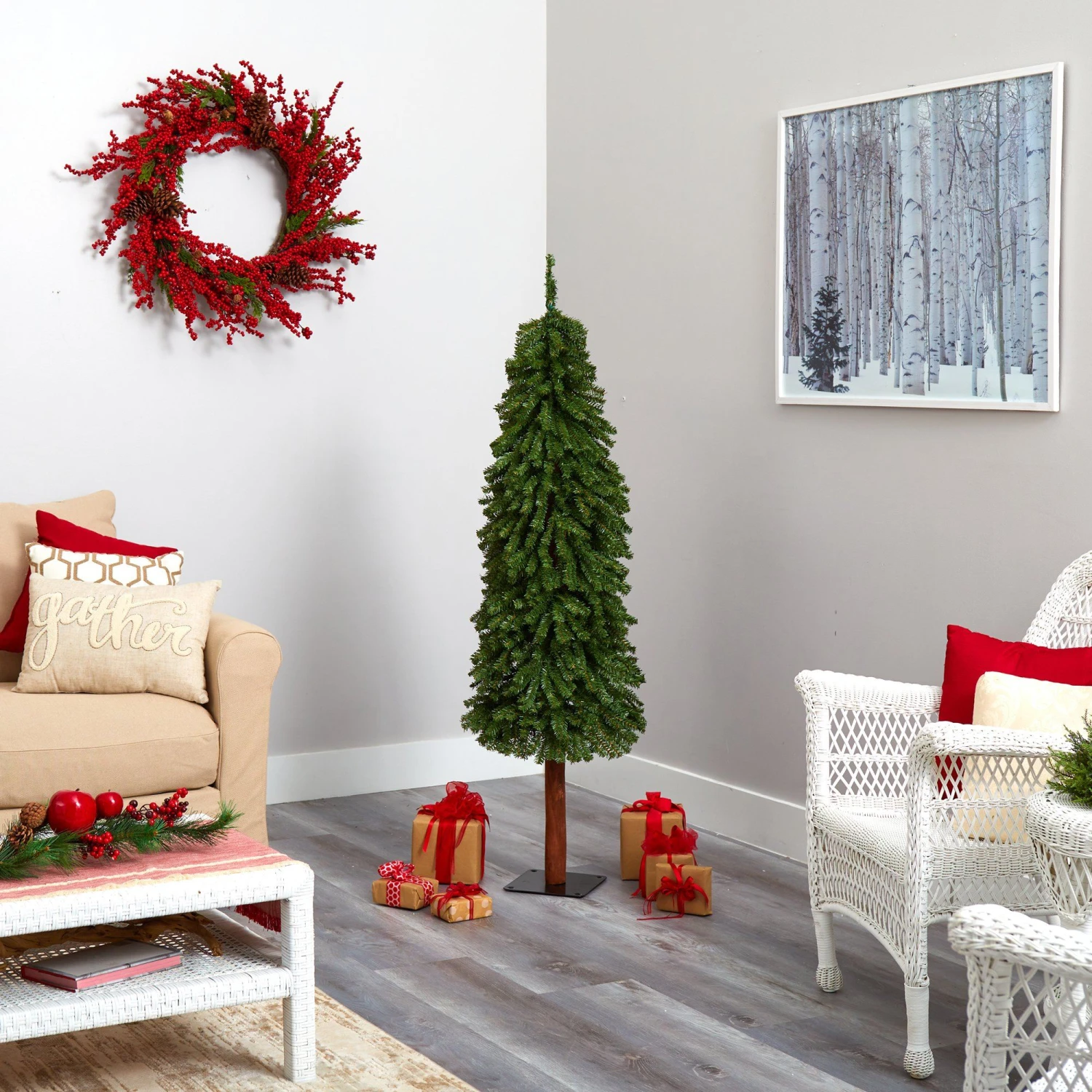 5’ Grand Alpine Artificial Christmas Tree With 469 Bendable Branches On Natural Trunk 5 5’ Grand Alpine Artificial Christmas Tree With 469 Bendable Branches On Natural Trunk - Image 5