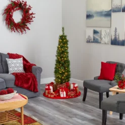 5' Green Pencil Artificial Christmas Tree With 100 Clear (Multifunction) LED Lights And 198 Bendable Branches 15 5' Green Pencil Artificial Christmas Tree With 100 Clear (Multifunction) LED Lights And 198 Bendable Branches -Cheap Artificial Trees Store artificial 5 green pencil artificial christmas tree with 100 clear multifunction led lights and 198 bendable branches nearly natural 327855