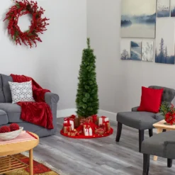 5' Green Pencil Artificial Christmas Tree With 100 Clear (Multifunction) LED Lights And 198 Bendable Branches 13 5' Green Pencil Artificial Christmas Tree With 100 Clear (Multifunction) LED Lights And 198 Bendable Branches -Cheap Artificial Trees Store artificial 5 green pencil artificial christmas tree with 100 clear multifunction led lights and 198 bendable branches nearly natural 524933