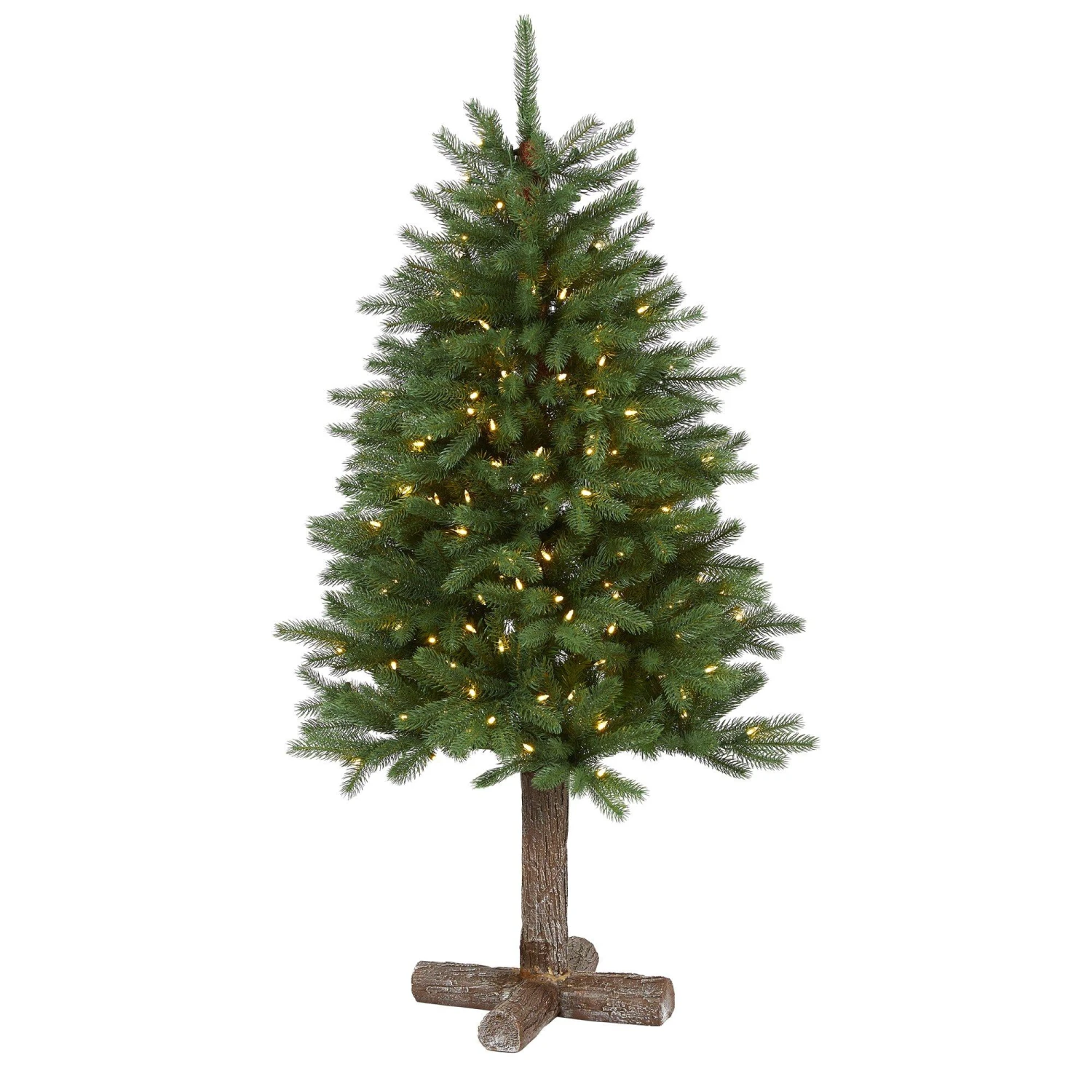 5' Napa Valley Pine Artificial Christmas Tree With 200 Warm White LED Lights, 335 Bendable Branches On A Faux Wood Stand 1 5' Napa Valley Pine Artificial Christmas Tree With 200 Warm White LED Lights, 335 Bendable Branches On A Faux Wood Stand