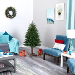 5' Napa Valley Pine Artificial Christmas Tree With 200 Warm White LED Lights, 335 Bendable Branches On A Faux Wood Stand 12 5' Napa Valley Pine Artificial Christmas Tree With 200 Warm White LED Lights, 335 Bendable Branches On A Faux Wood Stand -Cheap Artificial Trees Store artificial 5 napa valley pine artificial christmas tree with 200 warm white led lights 335 bendable branches on a faux wood stand nearly natural 951712