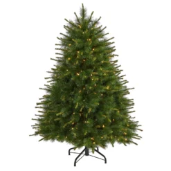5’ New England Pine Artificial Christmas Tree With 200 Clear Lights And 492 Bendable Branches