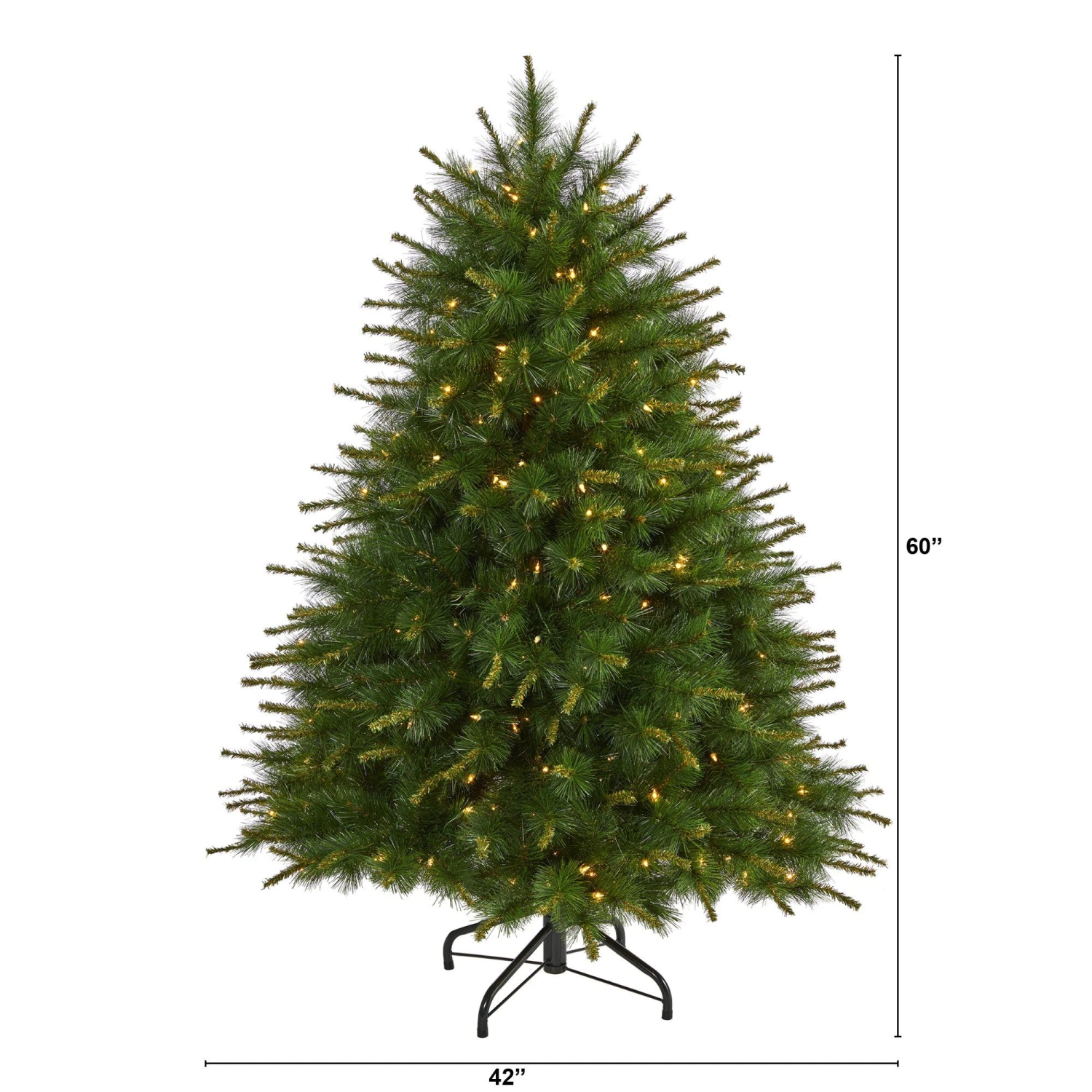 5’ New England Pine Artificial Christmas Tree With 200 Clear Lights And 492 Bendable Branches 2 5’ New England Pine Artificial Christmas Tree With 200 Clear Lights And 492 Bendable Branches - Image 2