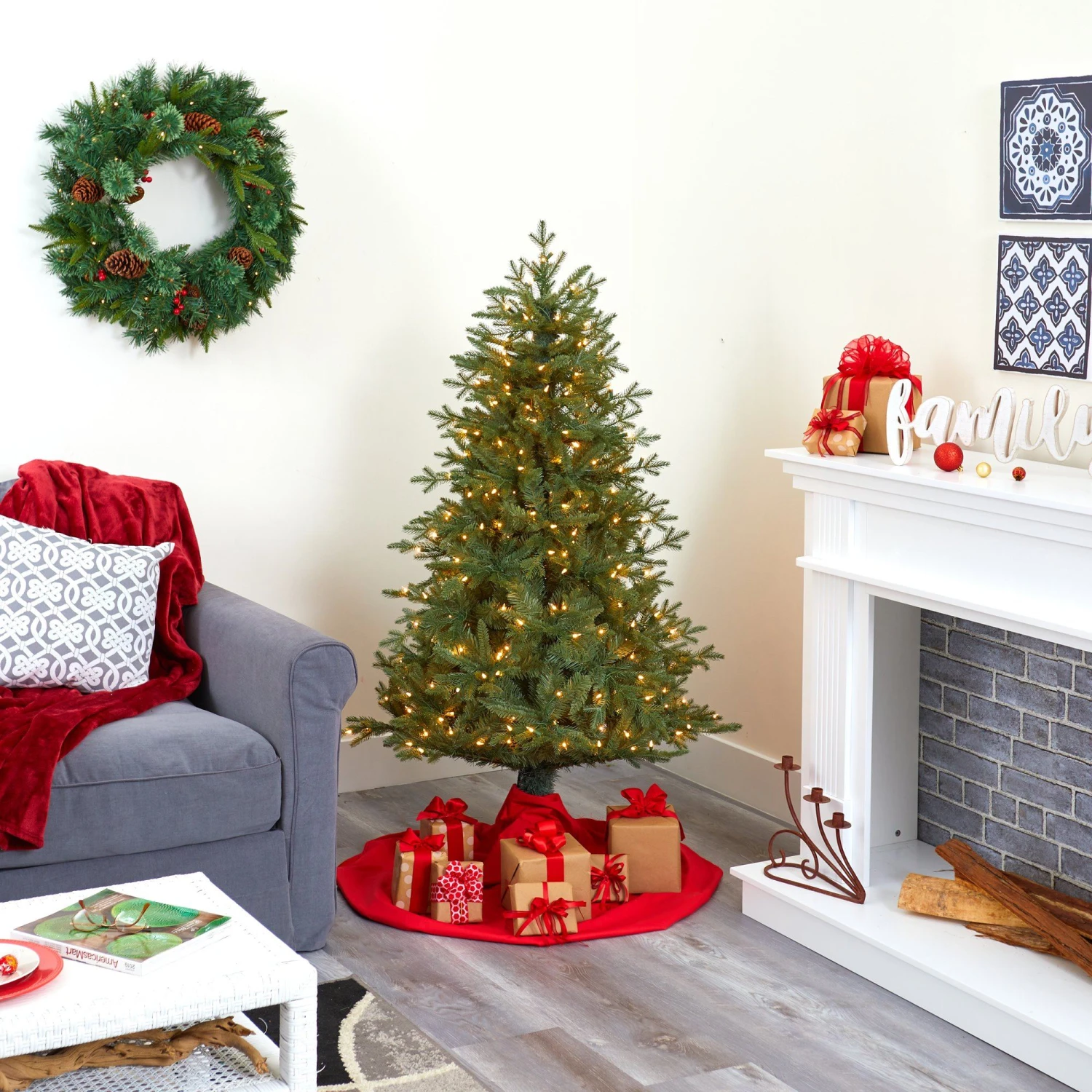 5' New Hampshire Spruce Artificial Christmas Tree With 300 Warm White Lights And 618 Bendable Branches 7 5' New Hampshire Spruce Artificial Christmas Tree With 300 Warm White Lights And 618 Bendable Branches - Image 7