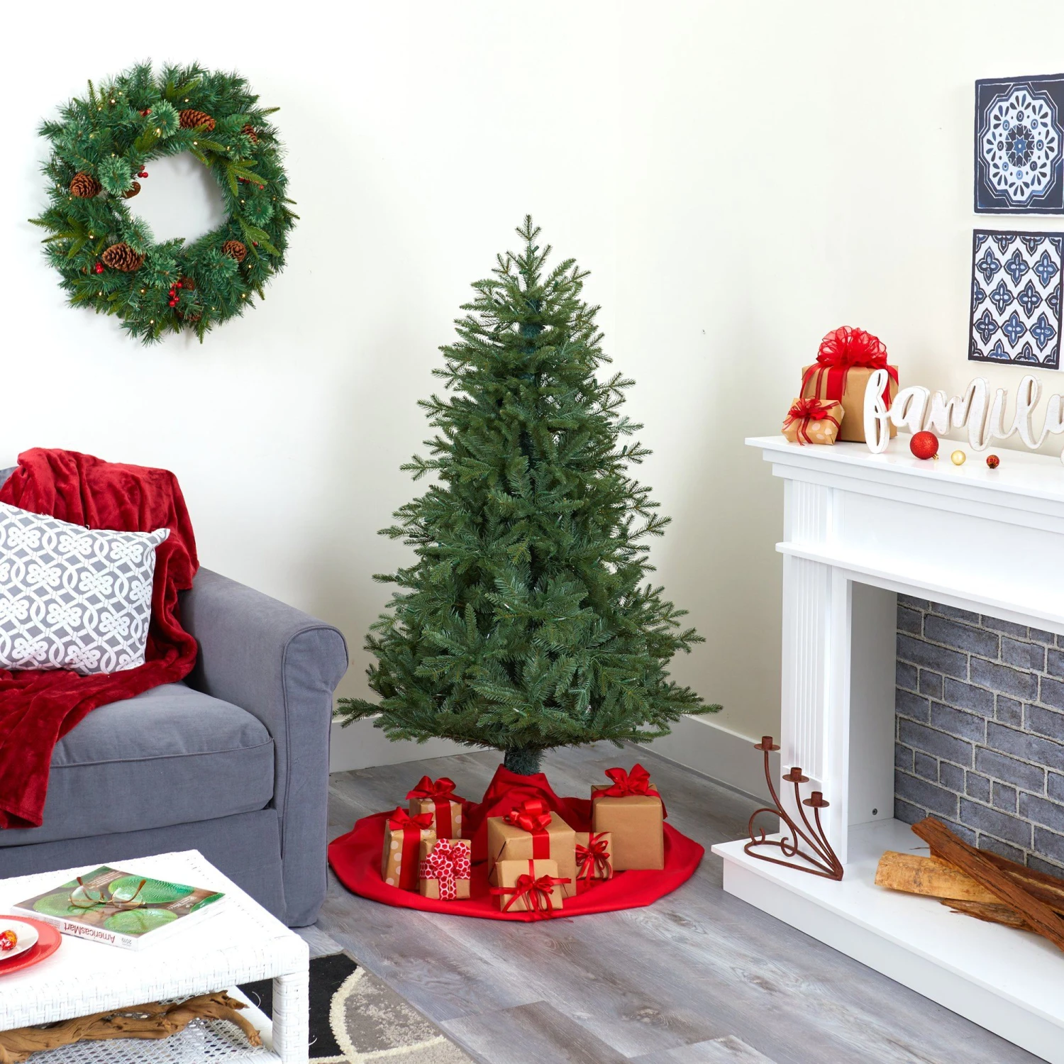 5' New Hampshire Spruce Artificial Christmas Tree With 300 Warm White Lights And 618 Bendable Branches 8 5' New Hampshire Spruce Artificial Christmas Tree With 300 Warm White Lights And 618 Bendable Branches - Image 8