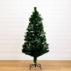 5' Pre-Lit Fiber Optic Artificial Christmas Tree With 146 Warm White LED Lights -Cheap Artificial Trees Store artificial 5 pre lit fiber optic artificial christmas tree with 146 warm white led lights nearly natural 967352