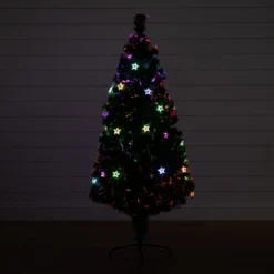 5' Pre-Lit Fiber Optic Artificial Christmas Tree With 60 Colorful Star-Shaped LED Lights -Cheap Artificial Trees Store artificial 5 pre lit fiber optic artificial christmas tree with 60 colorful star shaped led lights nearly natural 695454 scaled