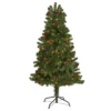 5' Rocky Mountain Spruce Artificial Christmas Tree With Pinecones And 100 Clear LED Lights