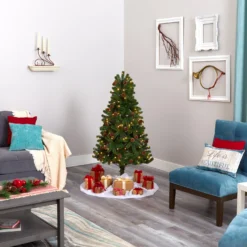 5' Rocky Mountain Spruce Artificial Christmas Tree With Pinecones And 100 Clear LED Lights -Cheap Artificial Trees Store artificial 5 rocky mountain spruce artificial christmas tree with pinecones and 100 clear led lights nearly natural 976709