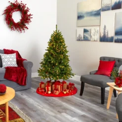 5’ Sierra Spruce “Natural Look” Artificial Christmas Tree With 200 Clear LED Lights -Cheap Artificial Trees Store artificial 5 sierra spruce natural look artificial christmas tree with 200 clear led lights nearly natural 753632