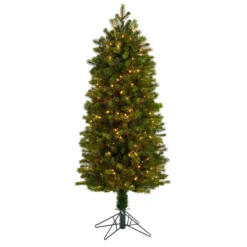5’ Slim Colorado Mountain Spruce Artificial Christmas Tree With 250 (Multifunction) Lights With Instant Connect