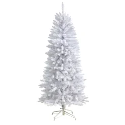 5’ Slim White Artificial Christmas Tree With 491 Bendable Branches -Cheap Artificial Trees Store artificial 5 slim white artificial christmas tree with 491 bendable branches christmas tree nearly natural 873821