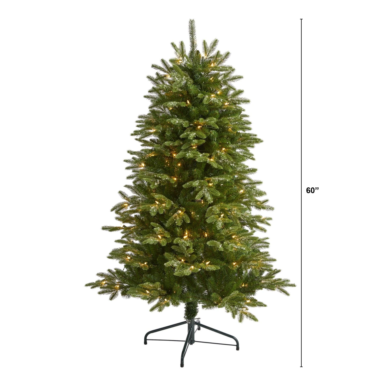 5’ Snowed Grand Teton Artificial Christmas Tree With 150 Clear Lights And 462 Bendable Branches 2 5’ Snowed Grand Teton Artificial Christmas Tree With 150 Clear Lights And 462 Bendable Branches - Image 2