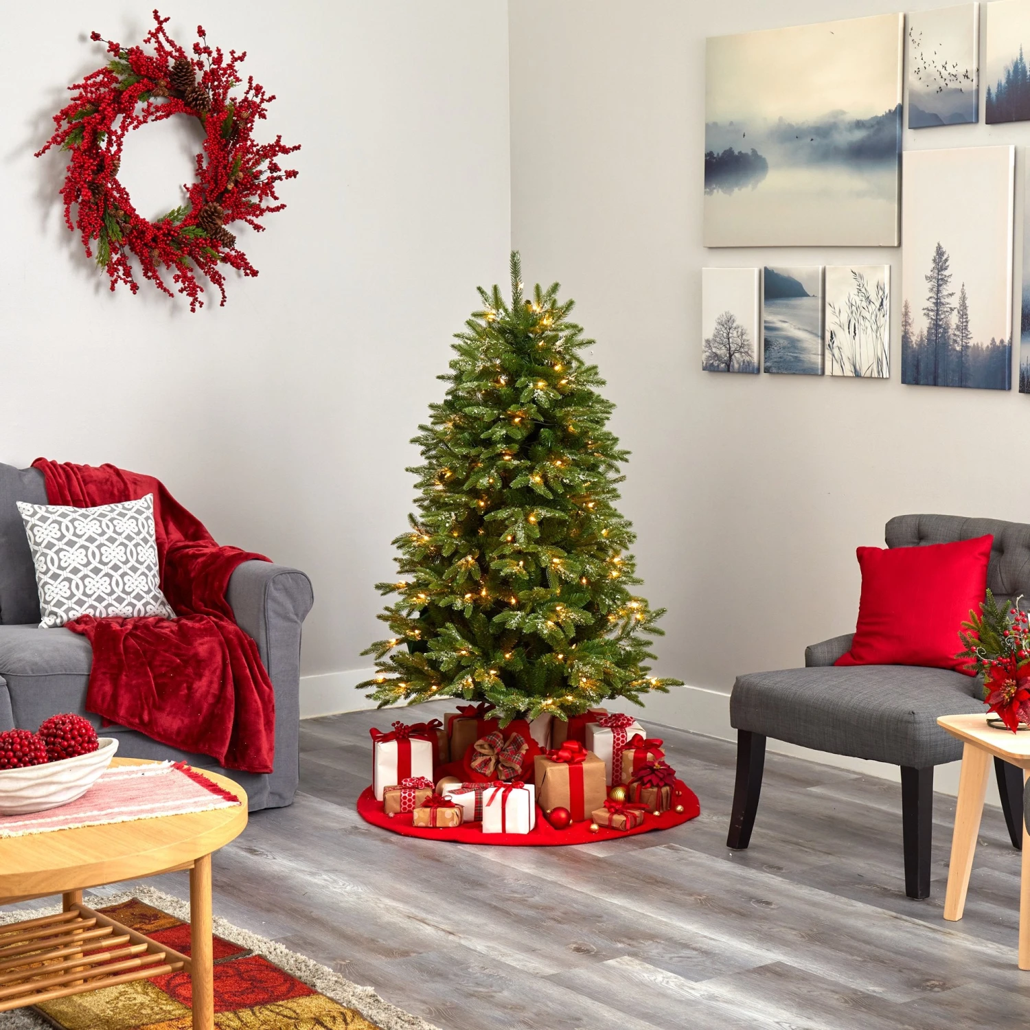 5’ Snowed Grand Teton Artificial Christmas Tree With 150 Clear Lights And 462 Bendable Branches 6 5’ Snowed Grand Teton Artificial Christmas Tree With 150 Clear Lights And 462 Bendable Branches - Image 6