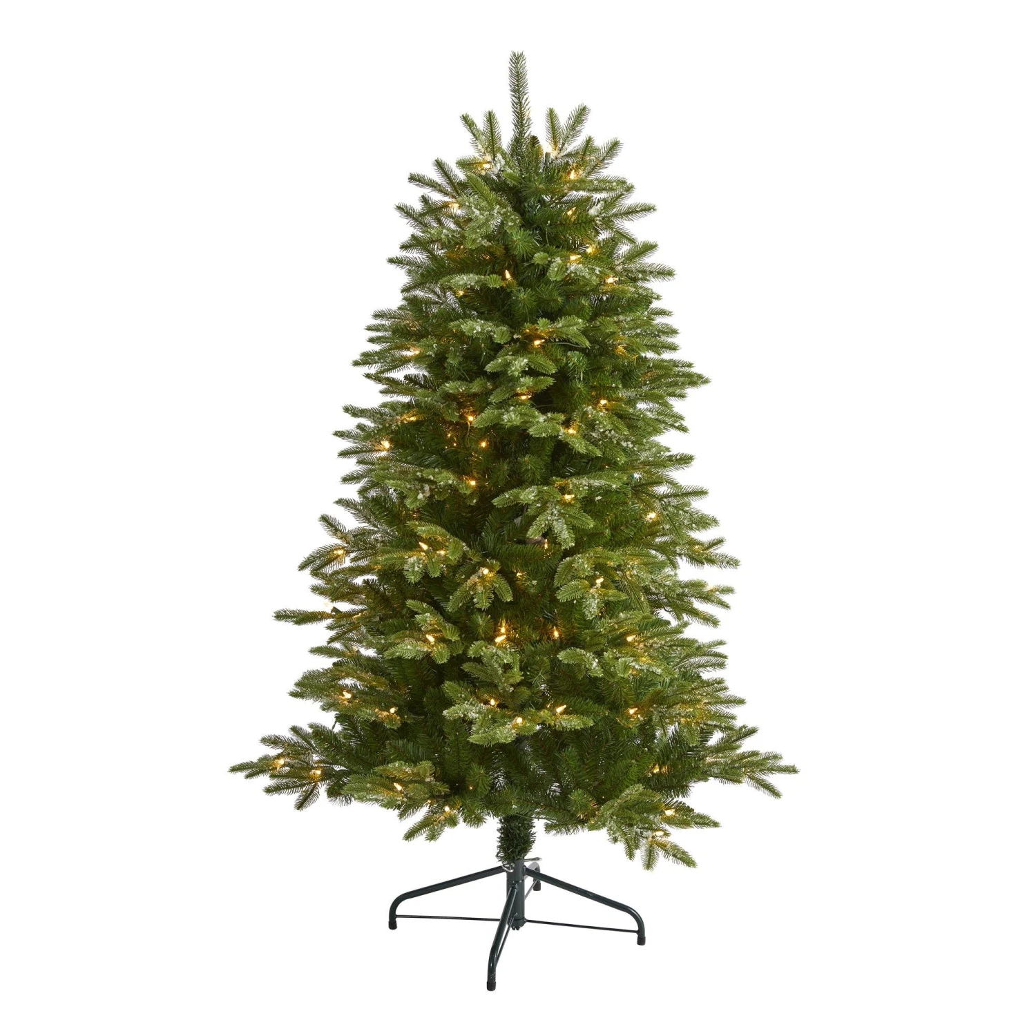 5’ Snowed Grand Teton Artificial Christmas Tree With 150 Clear Lights And 462 Bendable Branches 1 5’ Snowed Grand Teton Artificial Christmas Tree With 150 Clear Lights And 462 Bendable Branches