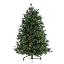 5’ Snowed Tipped Clermont Pine Artificial Christmas Tree 10 5’ Snowed Tipped Clermont Pine Artificial Christmas Tree -Cheap Artificial Trees Store artificial 5 snowed tipped clermont mixed pine tree with 250 clear lights pine cones and 858 branches nearly natural 194103