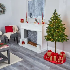 5' Swiss Alpine Artificial Christmas Tree With 150 Clear LED Lights And 270 Bendable Branches -Cheap Artificial Trees Store artificial 5 swiss alpine artificial christmas tree with 150 clear led lights and 270 bendable branches nearly natural 328467