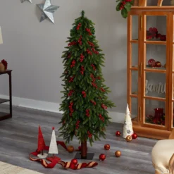 5’ Victoria Fir Artificial Christmas Tree 15 5’ Victoria Fir Artificial Christmas Tree -Cheap Artificial Trees Store artificial 5 victoria fir tree with 200 multi color multifunction led lights berries and 278 branches nearly natural 505929