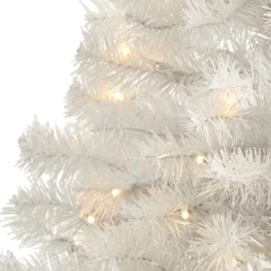 5' White Artificial Christmas Tree With 350 Bendable Branches And 150 Clear LED Lights -Cheap Artificial Trees Store artificial 5 white artificial christmas tree with 350 bendable branches and 150 clear led lights nearly natural 173407