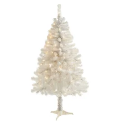 5' White Artificial Christmas Tree With 350 Bendable Branches And 150 Clear LED Lights