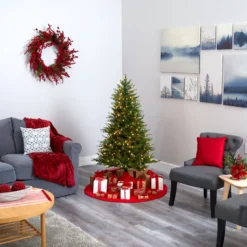 5’ Wisconsin Fir Artificial Christmas Tree With 250 Warm White LED Lights And 578 Bendable Branches -Cheap Artificial Trees Store artificial 5 wisconsin fir artificial christmas tree with 250 warm white led lights and 578 bendable branches nearly natural 992956