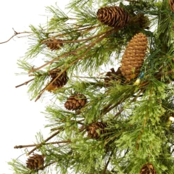5' Wyoming Alpine Artificial Christmas Tree With 100 Clear (multifunction) LED Lights And Pine Cones On Natural Trunk -Cheap Artificial Trees Store artificial 5 wyoming alpine artificial christmas tree with 100 clear multifunction led lights and pine cones nearly natural 241606