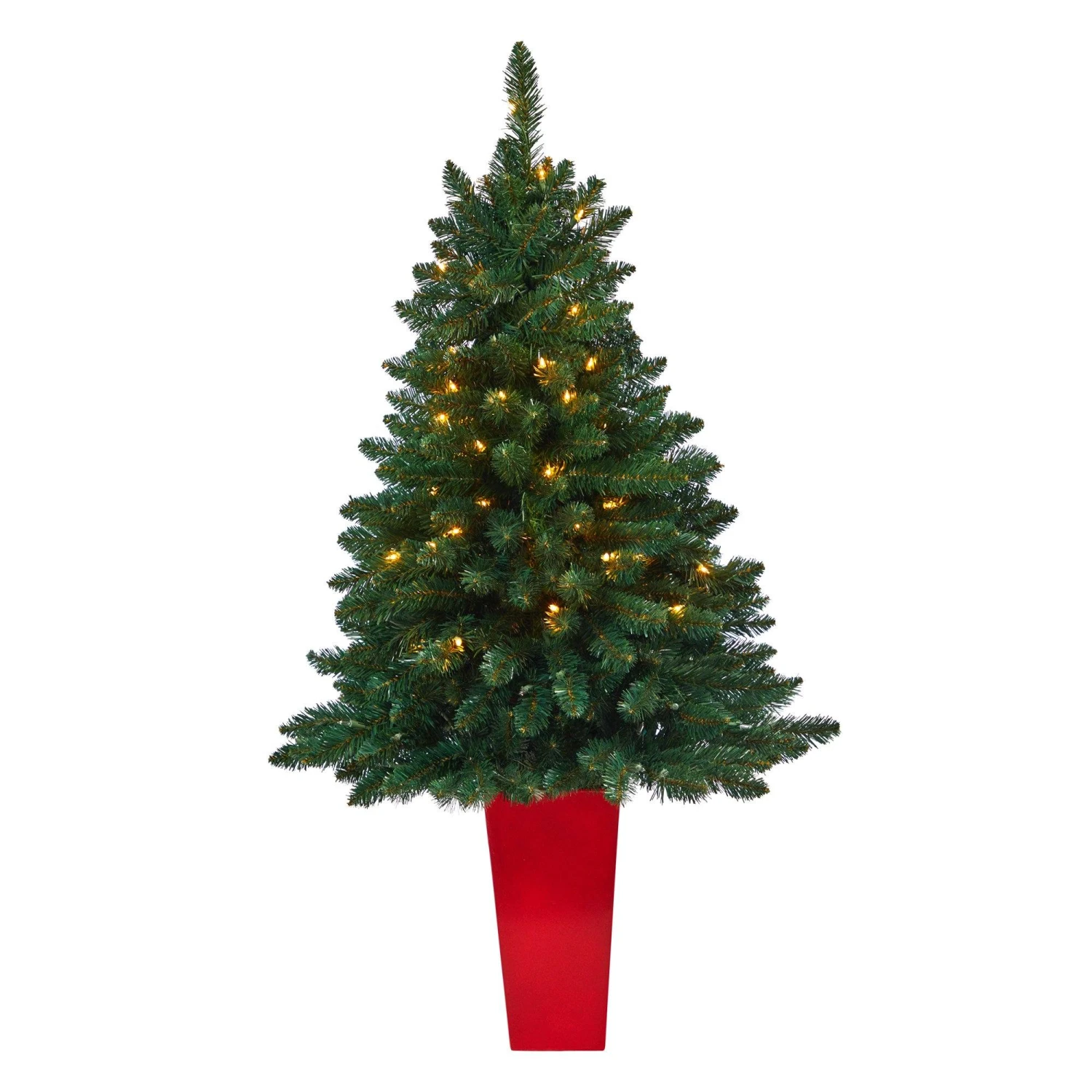52” Northern Rocky Spruce Artificial Christmas Tree With 100 Clear Lights And 322 Bendable Branches In Tower Planter 5 52” Northern Rocky Spruce Artificial Christmas Tree With 100 Clear Lights And 322 Bendable Branches In Tower Planter - Image 5