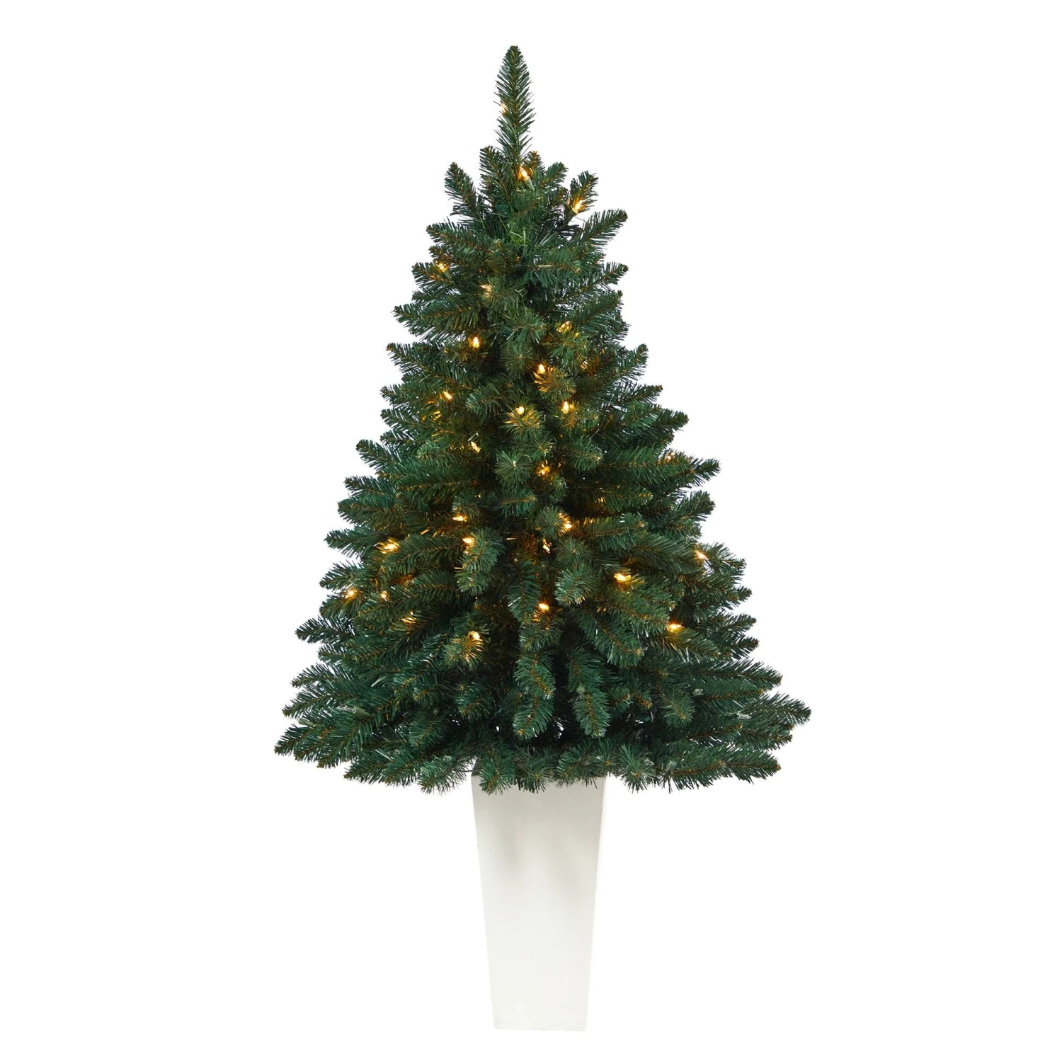 52” Northern Rocky Spruce Artificial Christmas Tree With 100 Clear Lights And 322 Bendable Branches In Tower Planter 8 52” Northern Rocky Spruce Artificial Christmas Tree With 100 Clear Lights And 322 Bendable Branches In Tower Planter - Image 8