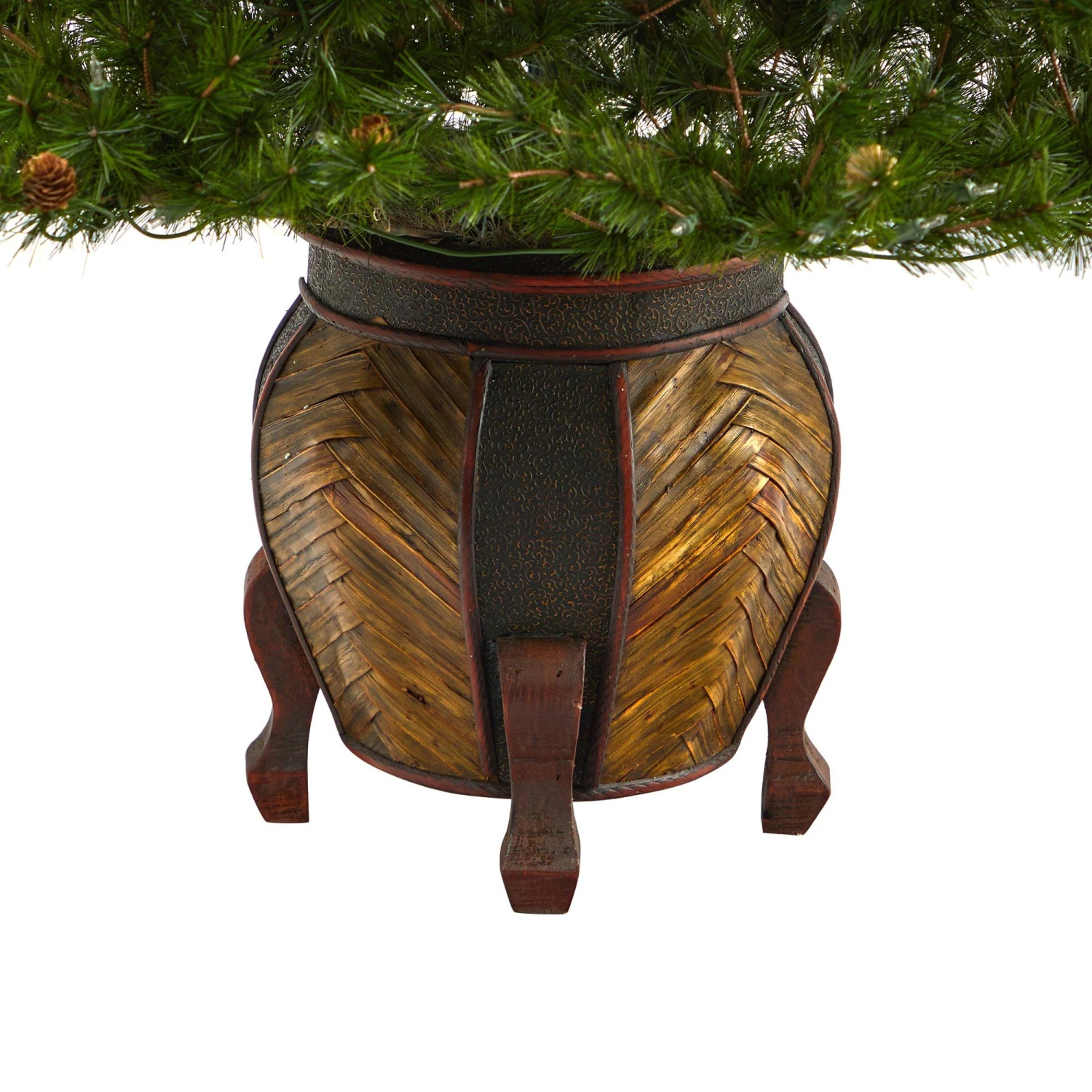 5.5’ Colorado Mountain Pine Artificial Christmas Tree With 250 Clear Lights, 669 Bendable Branches And Pine Cones In Decorative Planter 6 5.5’ Colorado Mountain Pine Artificial Christmas Tree With 250 Clear Lights, 669 Bendable Branches And Pine Cones In Decorative Planter - Image 6