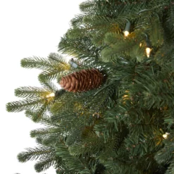 5.5’ Yukon Mountain Fir Artificial Christmas Tree With 250 Clear Lights, Pine Cones And 800 Bendable Branches -Cheap Artificial Trees Store artificial 55 yukon mountain fir artificial christmas tree with 250 clear lights pine cones and 800 bendable nearly natural 427378