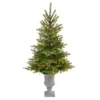 56” North Carolina Spruce Artificial Christmas Tree With 100 Clear Lights And 207 Bendable Branches In Decorative Urn