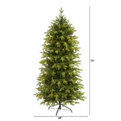 6’ Belgium Fir “Natural Look” Artificial Christmas Tree With 300 Clear LED Lights -Cheap Artificial Trees Store artificial 6 belgium fir natural look artificial christmas tree with 300 clear led lights nearly natural 439907