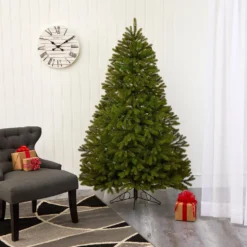 6' Cambridge Spruce Flat Back Artificial Christmas Tree With 350 Warm White (Multifunction) LED Lights And 642 Bendable Branches -Cheap Artificial Trees Store artificial 6 cambridge spruce flat back artificial christmas tree with 350 warm white multifunction led lights and 642 bendable branches nearly natural 330294