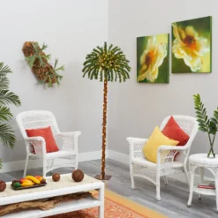 6’ Christmas Palm Artificial Tree With 200 Warm White LED Lights -Cheap Artificial Trees Store artificial 6 christmas palm artificial tree with 200 warm white led lights nearly natural 459317